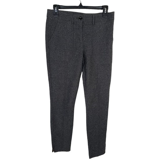 J.Crew Stretch Pant Women's Size 2 Gray Charcoal Ankle Zip Mid-Rise Cotton Blend - Picture 3 of 10